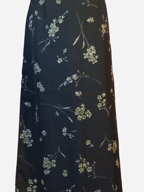 Vintage Casual Corner Annex floral green and black skirt